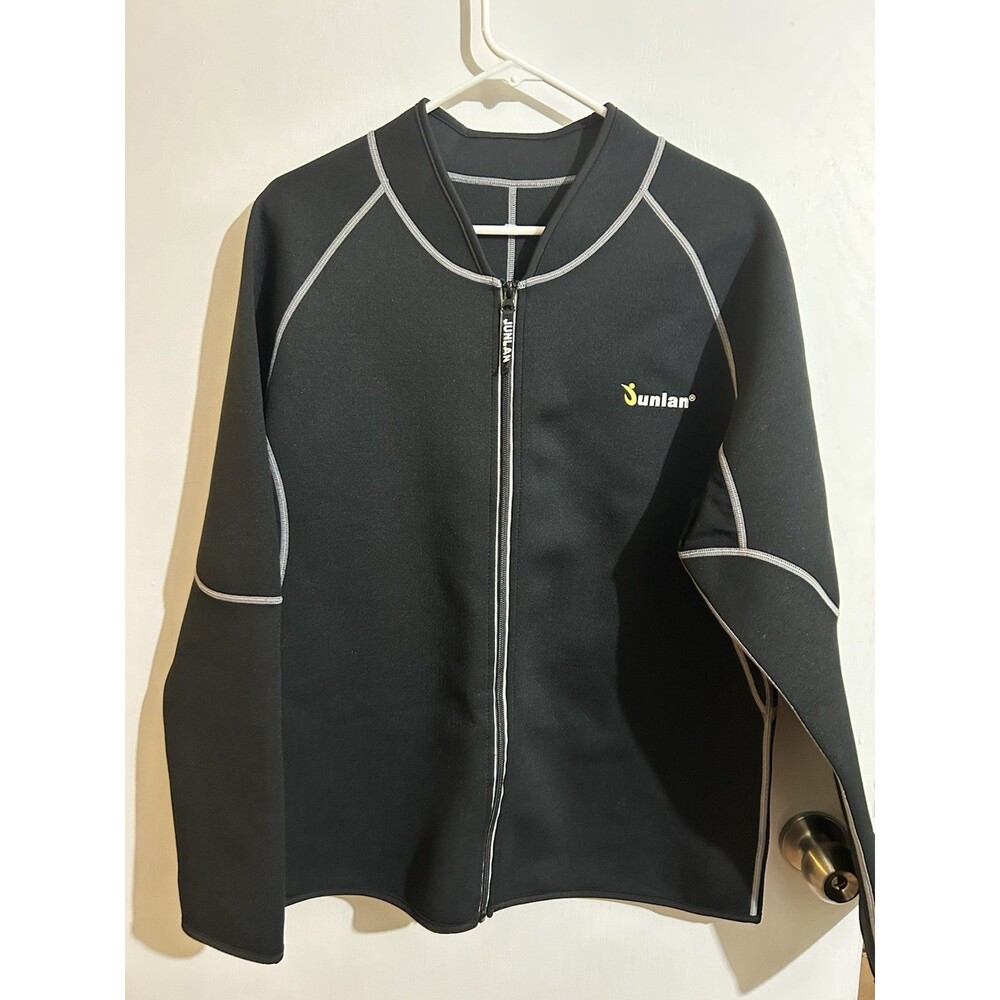 Junlan Men's Neoprene Wetsuit Jacket Full Zip Front Black Size 3XL